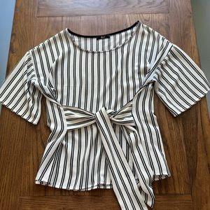 Tua White with Black stripes ties in front or back women’s size Medium
